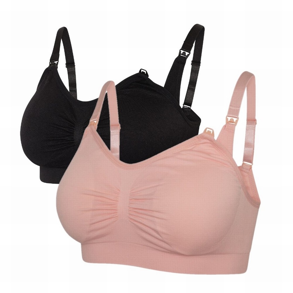 Mentio 2 Pack Nursing Bras Black-Pink £26.99 - LookRonnie Nursing